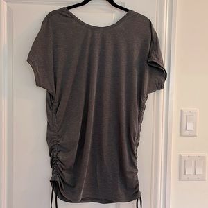 Lululemon grey tunic with cute ties to shorten one side or the other or both